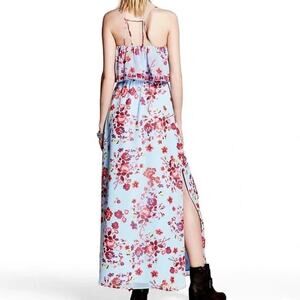 Princess Vera Wang Juniors Blue Floral Double Slit Strappy Maxi Dress